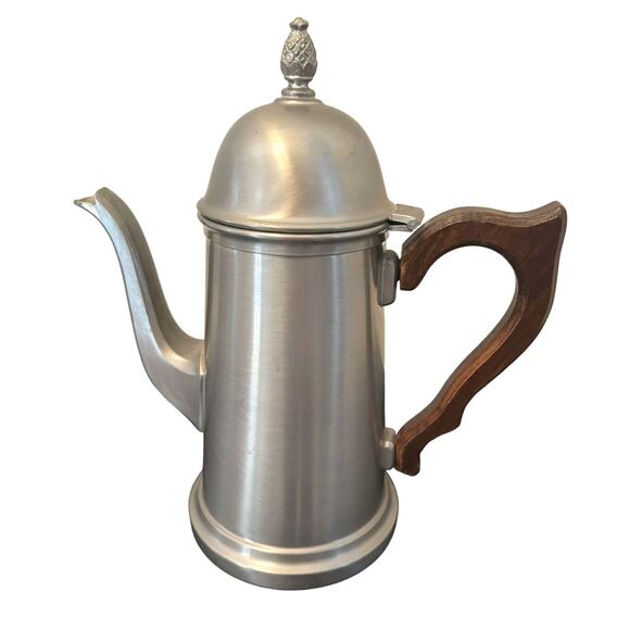 Vintage International Silver Company Pewter Coffee Tea Pot Creamer Sugar Set USA - Picture 2 of 7